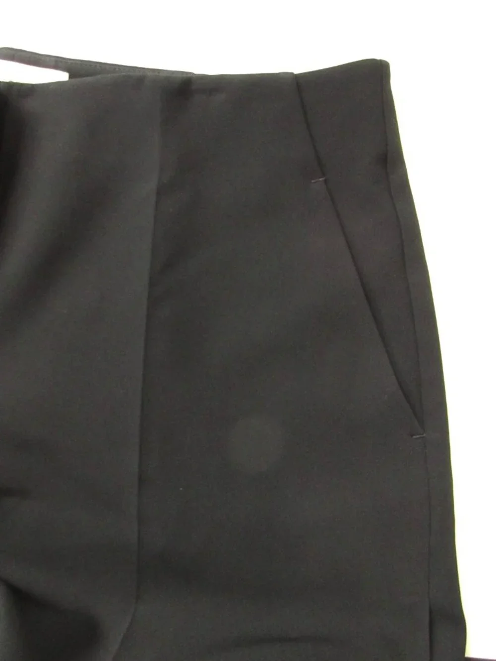 NWT Lafayette 148 Franklin in Black Finesse Crepe Wide Leg Slit Ankle Pants 12